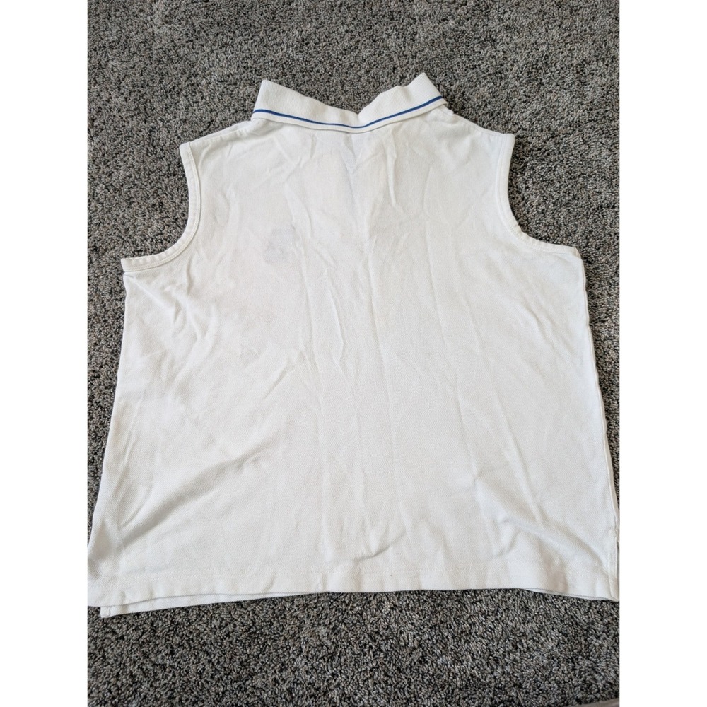 Disney Tigger Hula Sleeveless Polo Shirt White Quarter Zip Cotton Womens Medium - Picture 6 of 6